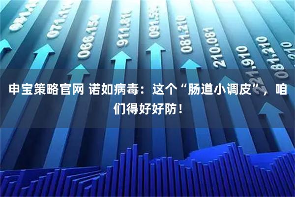 申宝策略官网 诺如病毒：这个“肠道小调皮”，咱们得好好防！